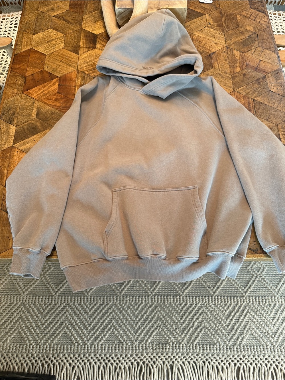 Aritzia Hooded Sweatshirt in Warm Taupe